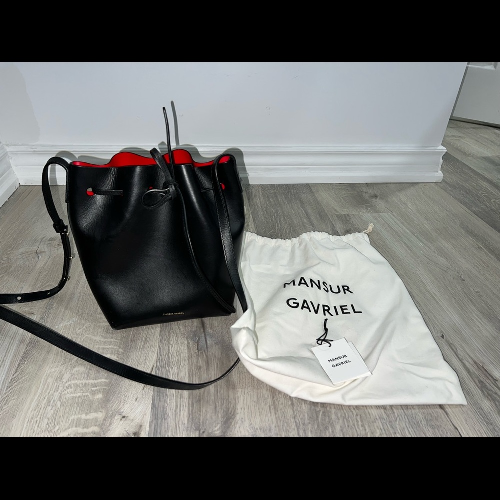 MANSUR GAVRIEL Mini Leather Bucket Bag.
